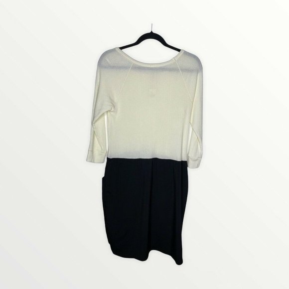 Anthropologie Amadi Dress Size M NEW Lea Two Tone Cream Colorblock Cozy Dress - Picture 3 of 7